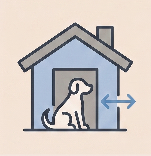 Dog adjusting to changes at home icon