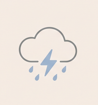 Thunderstorm calming support icon for dogs